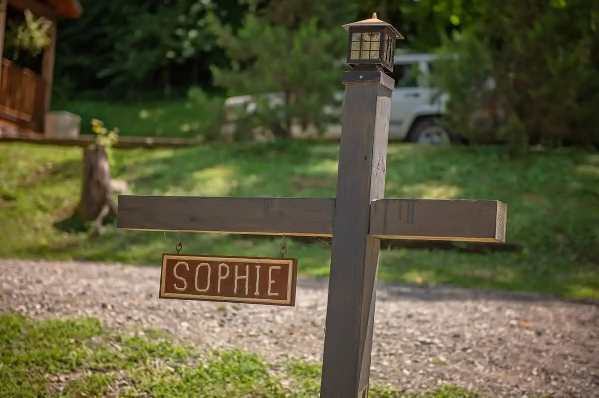 Sophie Cabin Bright Tiny Log Charm Close to Dwntwn