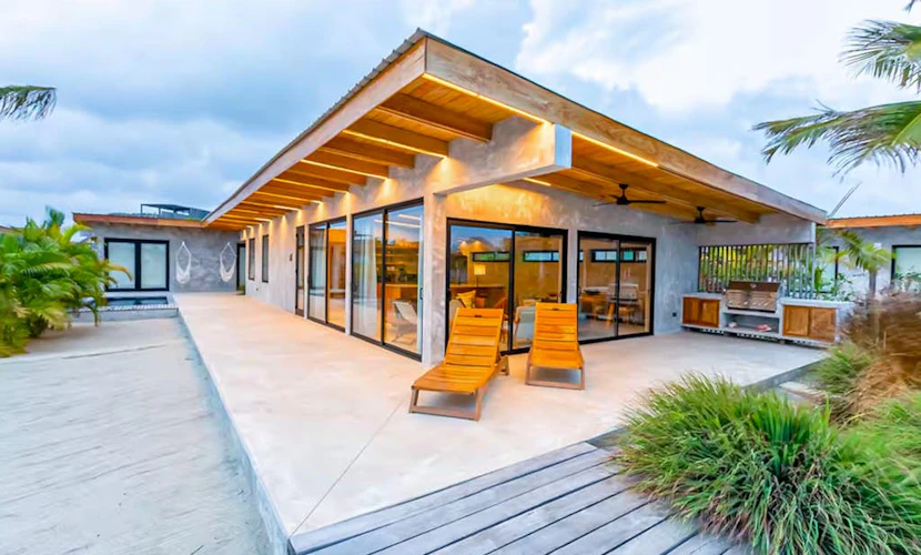 Waterfront villa with splash pool, private terrace, beach access & WiFi