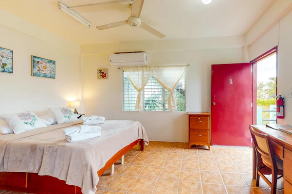 Three vibrant studios w/ full kitchens, adult bikes, free WiFi & partial AC