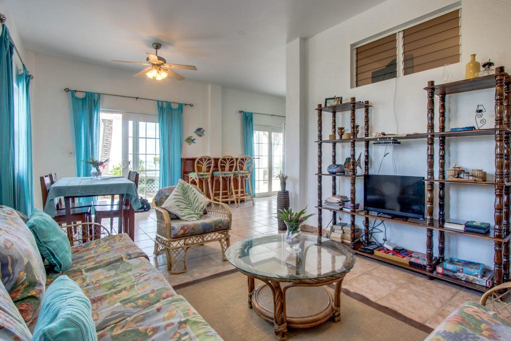 Oceanfront villa with pool, beach access, ocean view, partial AC & strong WiFi