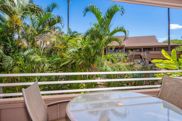 Escape to this quiet, fully equipped condo at Kihei Bay Vista — set back from traffic yet just steps from miles of white sand beach.