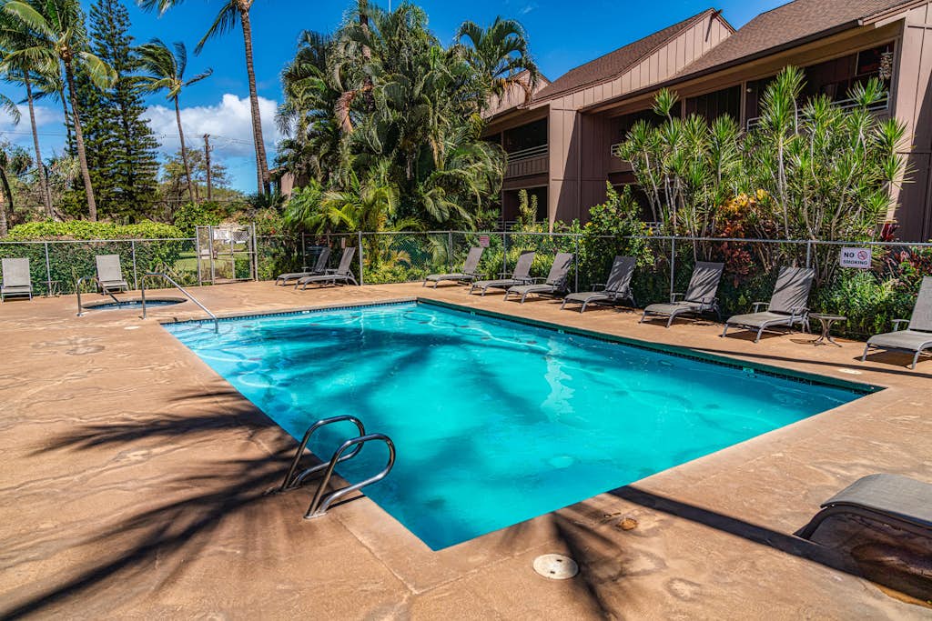 Escape to this quiet, fully equipped condo at Kihei Bay Vista — set back from traffic yet just steps from miles of white sand beach.