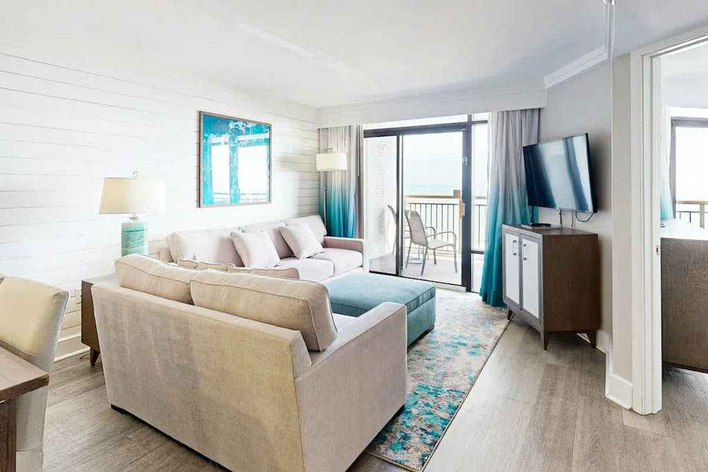 Oceanfront condo with pool, hot tub, private balcony & central AC