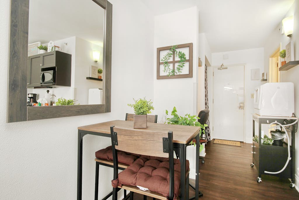 Beachfront studio with indoor/outdoor pools, private balcony, AC