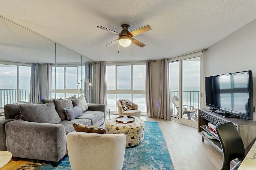 Oceanfront condo with private balcony, indoor pool & direct beach access