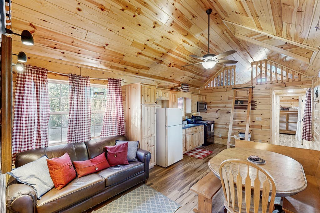 Rural Wood Cabin Surrounded by Trees with WiFi, W/D, & Gorgeous Deck