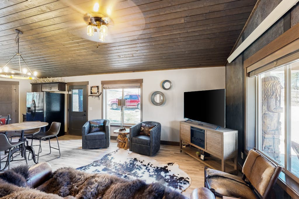 Dog-friendly mountain view cabin with a washer/dryer, BBQ, & full kitchen