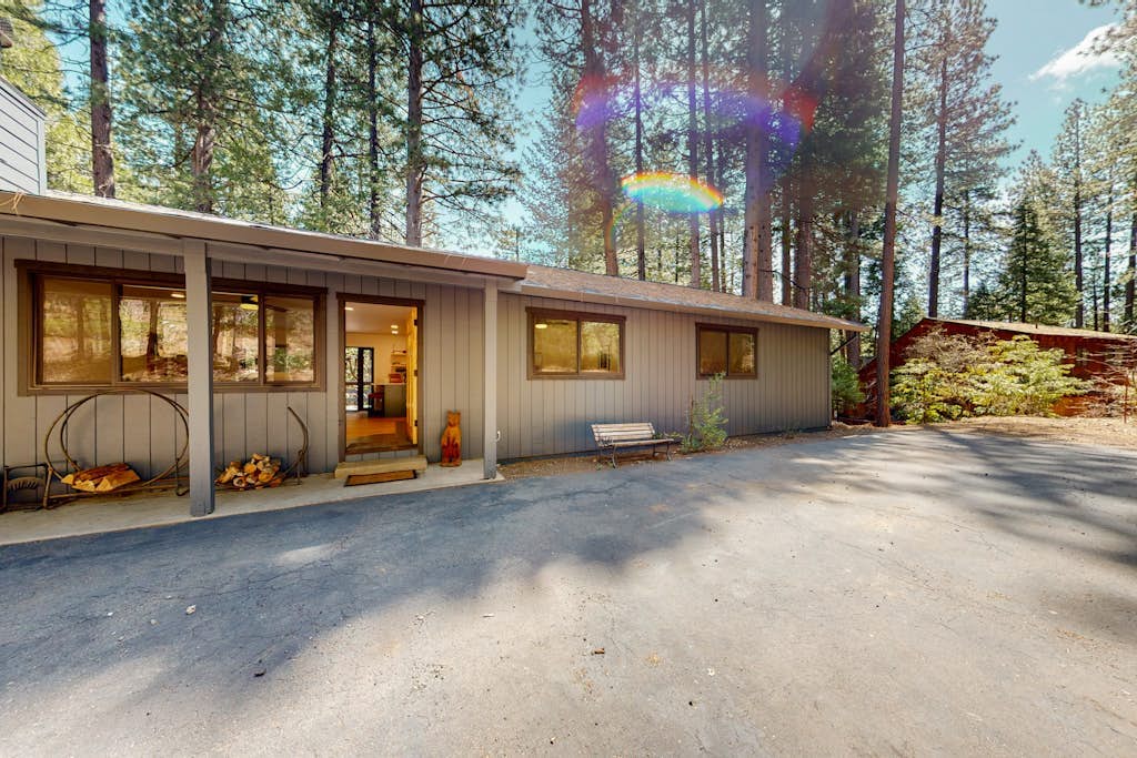 Dog-friendly remodeled home with forest views, wood stove, deck, washer/dryer