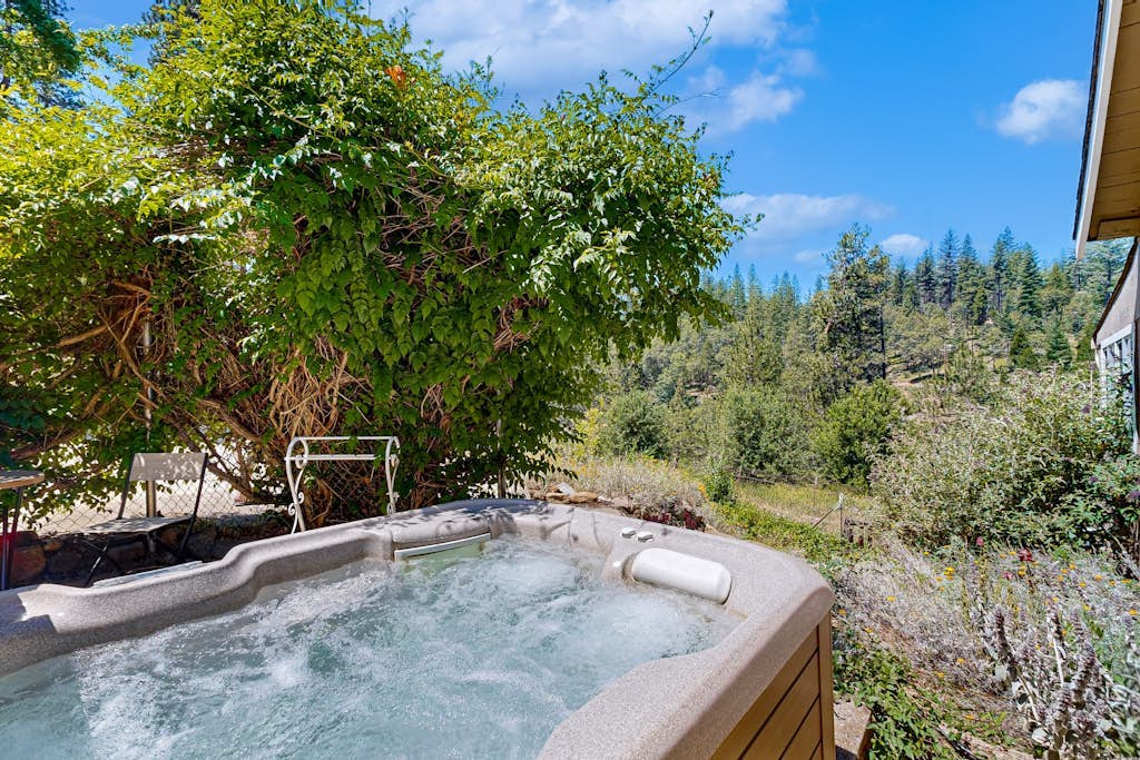 Family Friendly Cabin w/ Meadow View, Hot Tub, Large Deck, WiFi & Private W/D