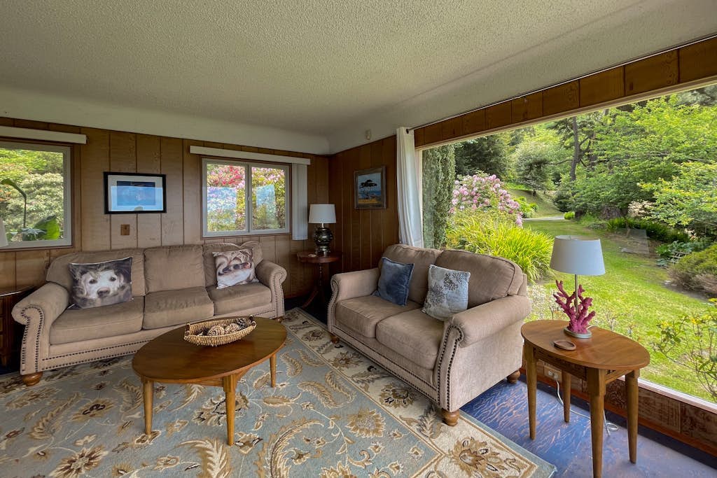 Dog-friendly, waterfront home with ocean views, private hot tub & deck