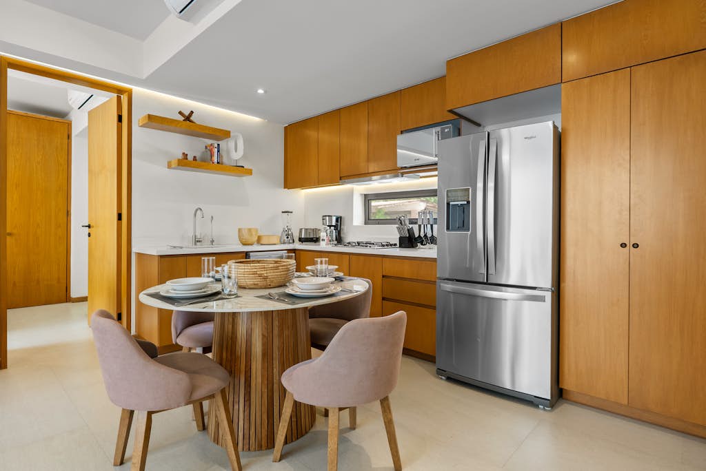 New Home 1BR condo in La Cruz with AC, pool, WiFi, balcony, and full kitchen.